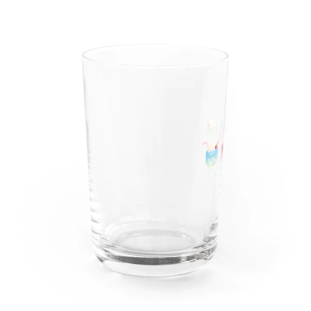みけんこの三色クリームソーダ Water Glass :left