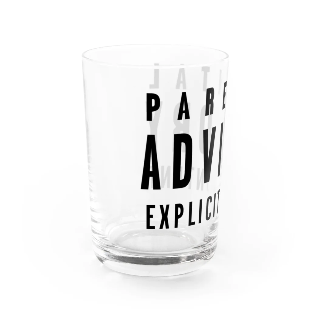 DRIPPEDのPARENTAL ADVISORY-ペアレンタル アドバイザリー-文字のみロゴTシャツ グラス左面