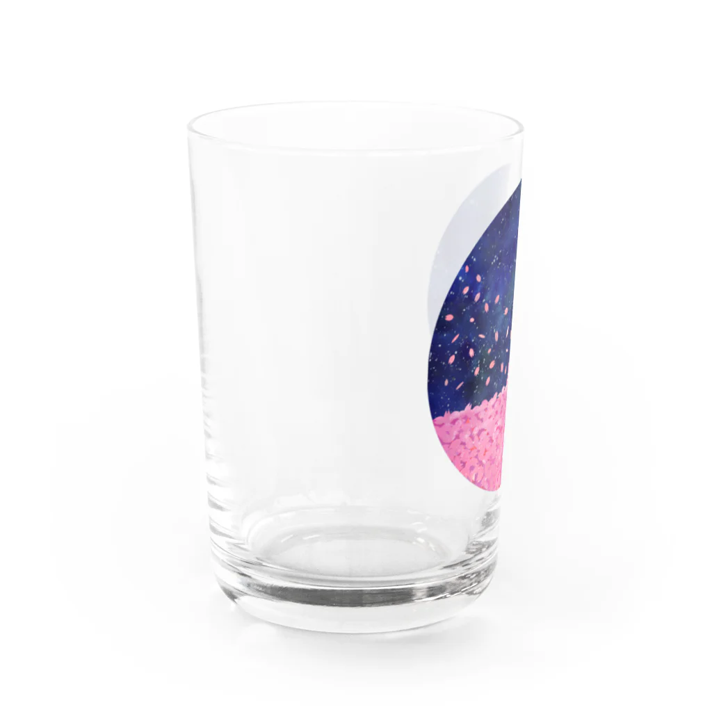 green worldの真夜中のサクラ Water Glass :left