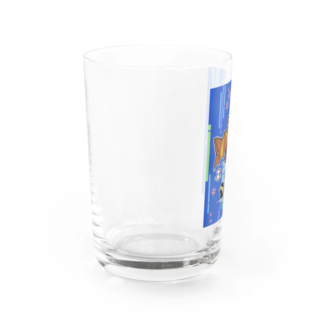 ざしきにゃんこ製作所の雨とさくらとにゃんこと私 Water Glass :left