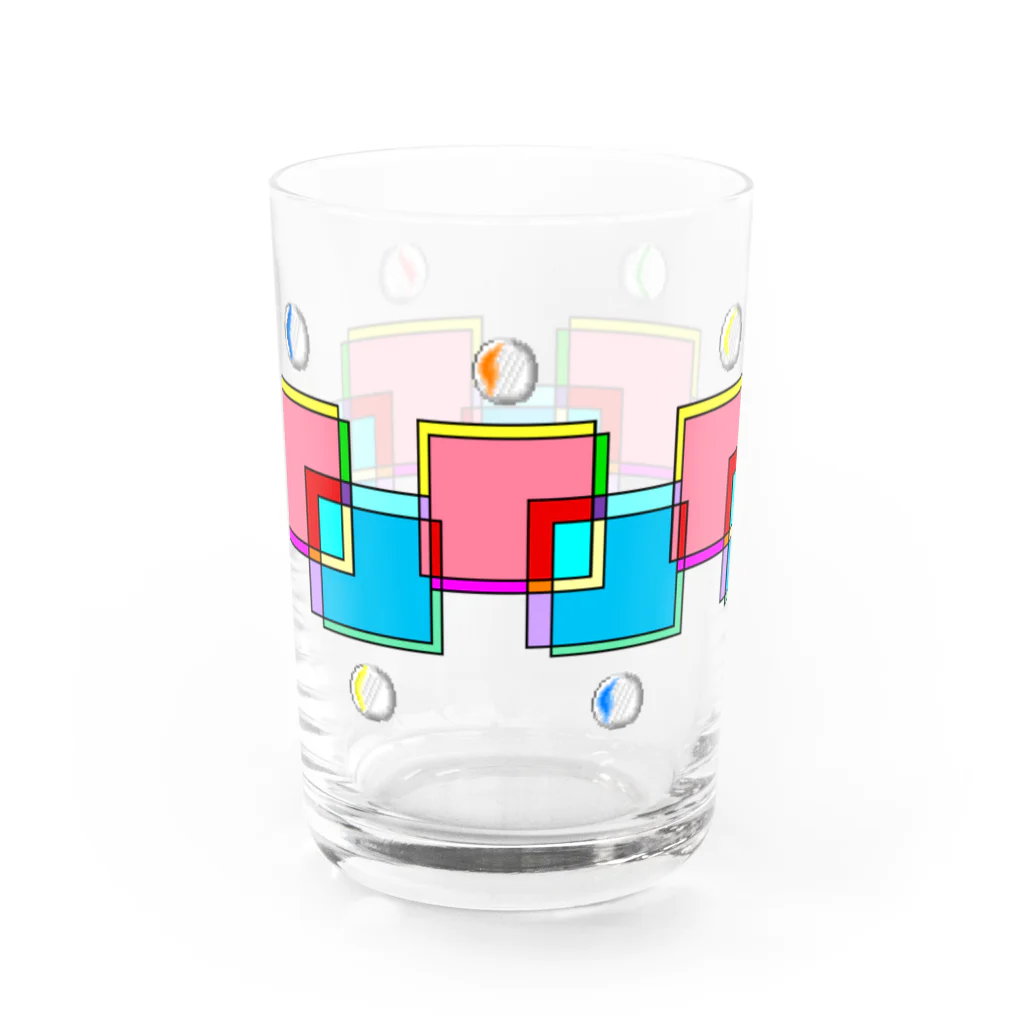 うえきばちのおはじきと透け模様 Water Glass :left