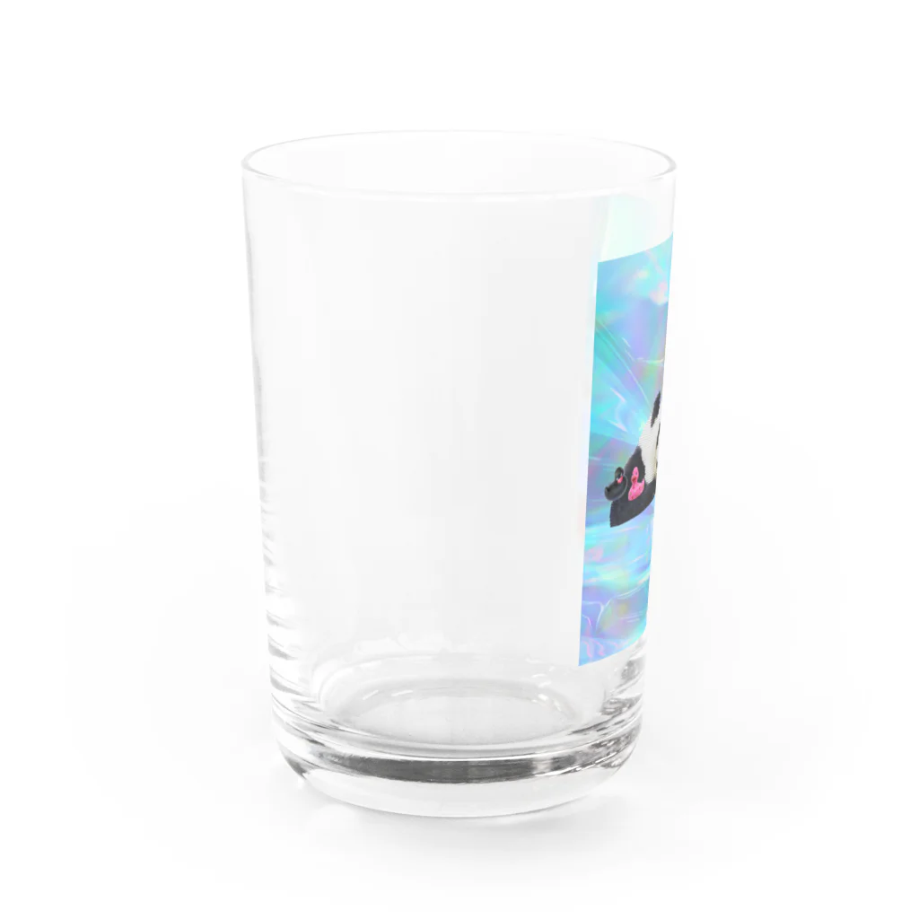 𝙈𝙊𝙈𝙊'𝙨 𝙎𝙝𝙤𝙥のホログラム & レトロpanda-02 Water Glass :left