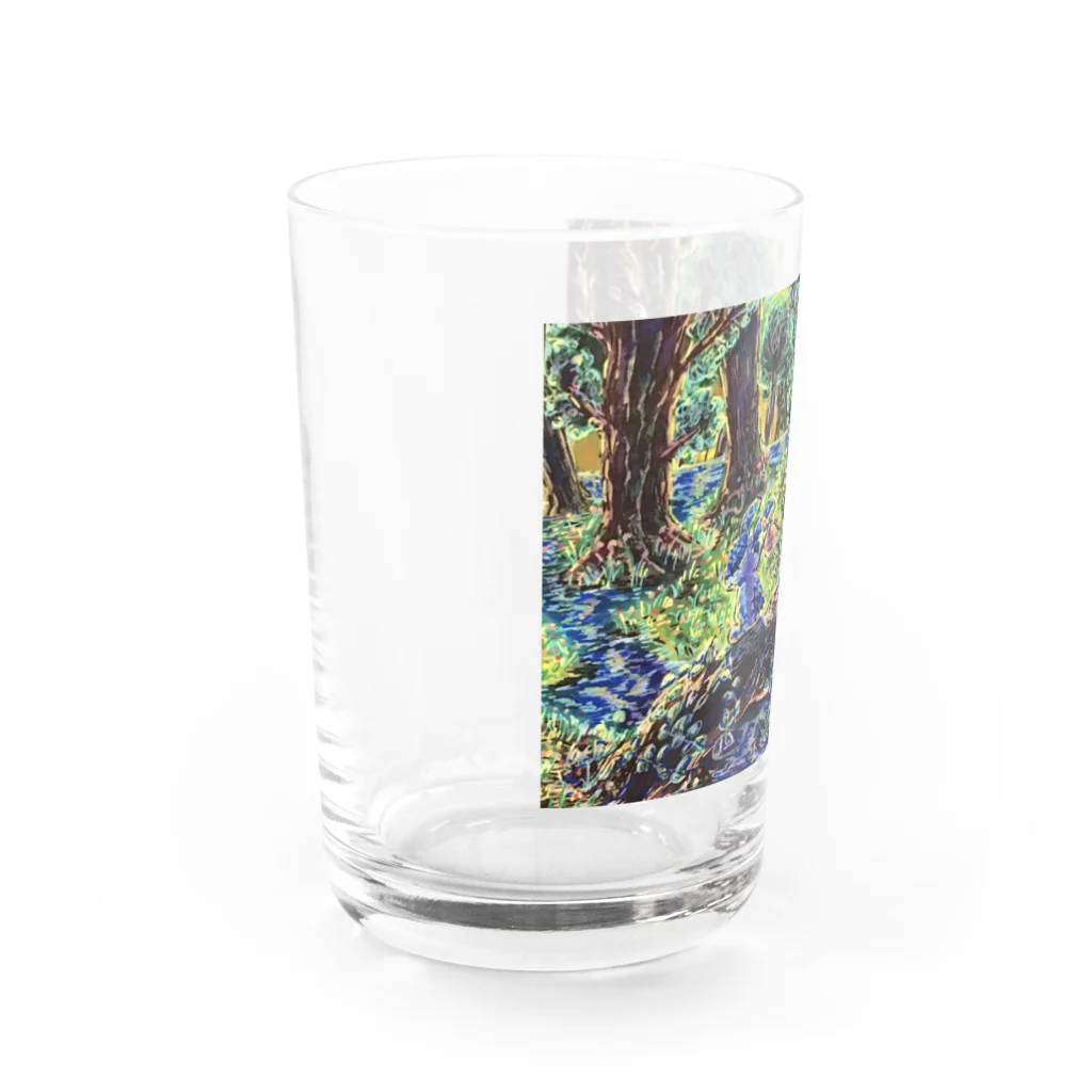 かつてのかとうの森の青うさぎ Water Glass :left