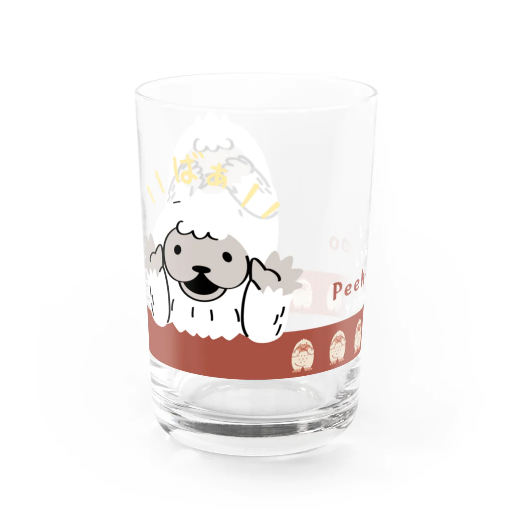 イラスト MONYAAT のCT121　YETI is yeah*いないいないばぁ*bgC Water Glass :left