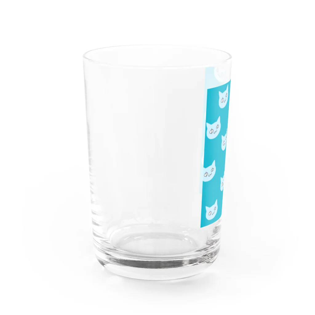 にな子Φいひひひひって笑う人のねこいっぱい緑 Water Glass :left