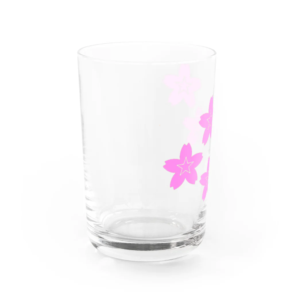 KOKI MIOTOMEの星桜紋（流れ星ピンク）　Star cherry blossom Crest (Shooting star pink）) グラス左面