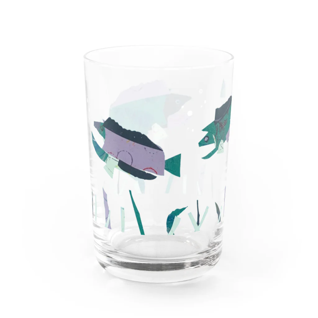 ヤエシノオミセ の長男画伯　【さかな】 Water Glass :left