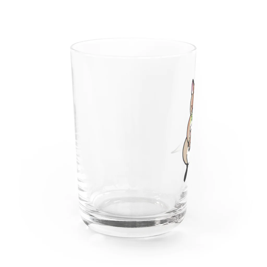 ワラビーグッズ屋さんの草を食べるワラビーさん Water Glass :left