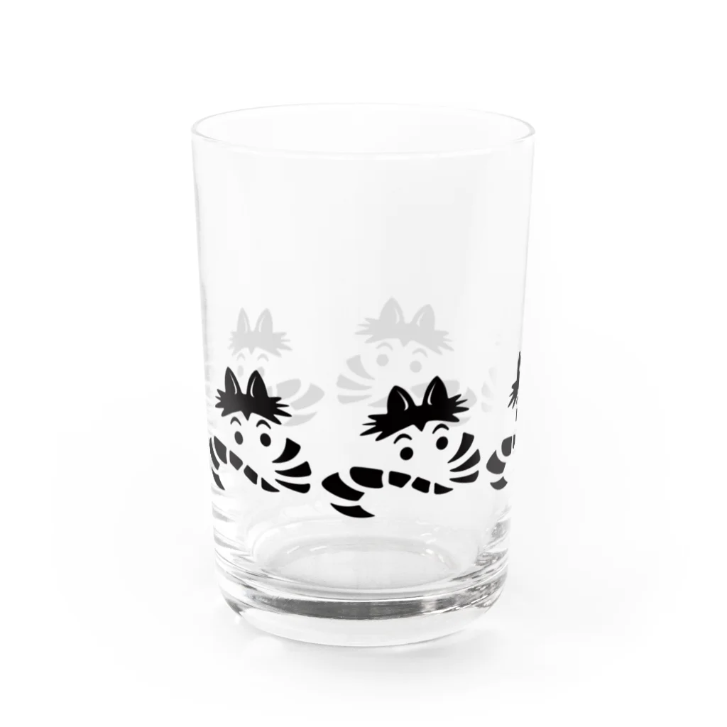 TSUMch aki.のぐるっとあきにゃん Glass BLACK Water Glass :left