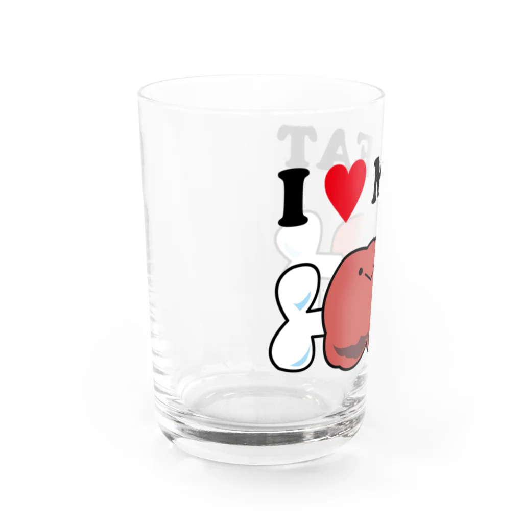 ゴロニャーのダサT屋さんのアイラブミート #肉の日 Water Glass :left