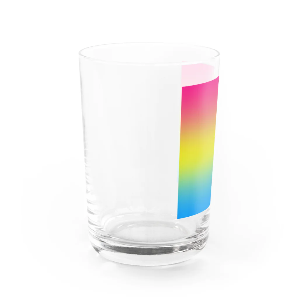 ぽぬぞぬのグラデーション　プライドフラッグ　パンセクシュアル Water Glass :left