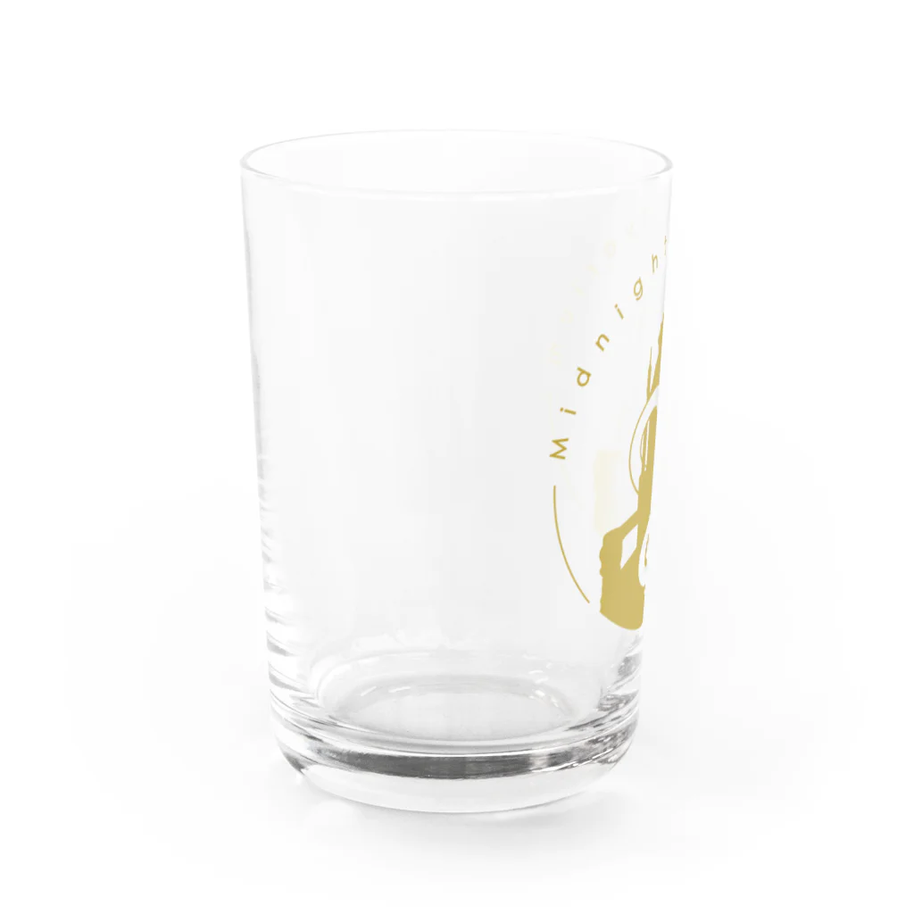 真夜中のビバリウムの真夜ビバロゴ（ゴールド） Water Glass :left