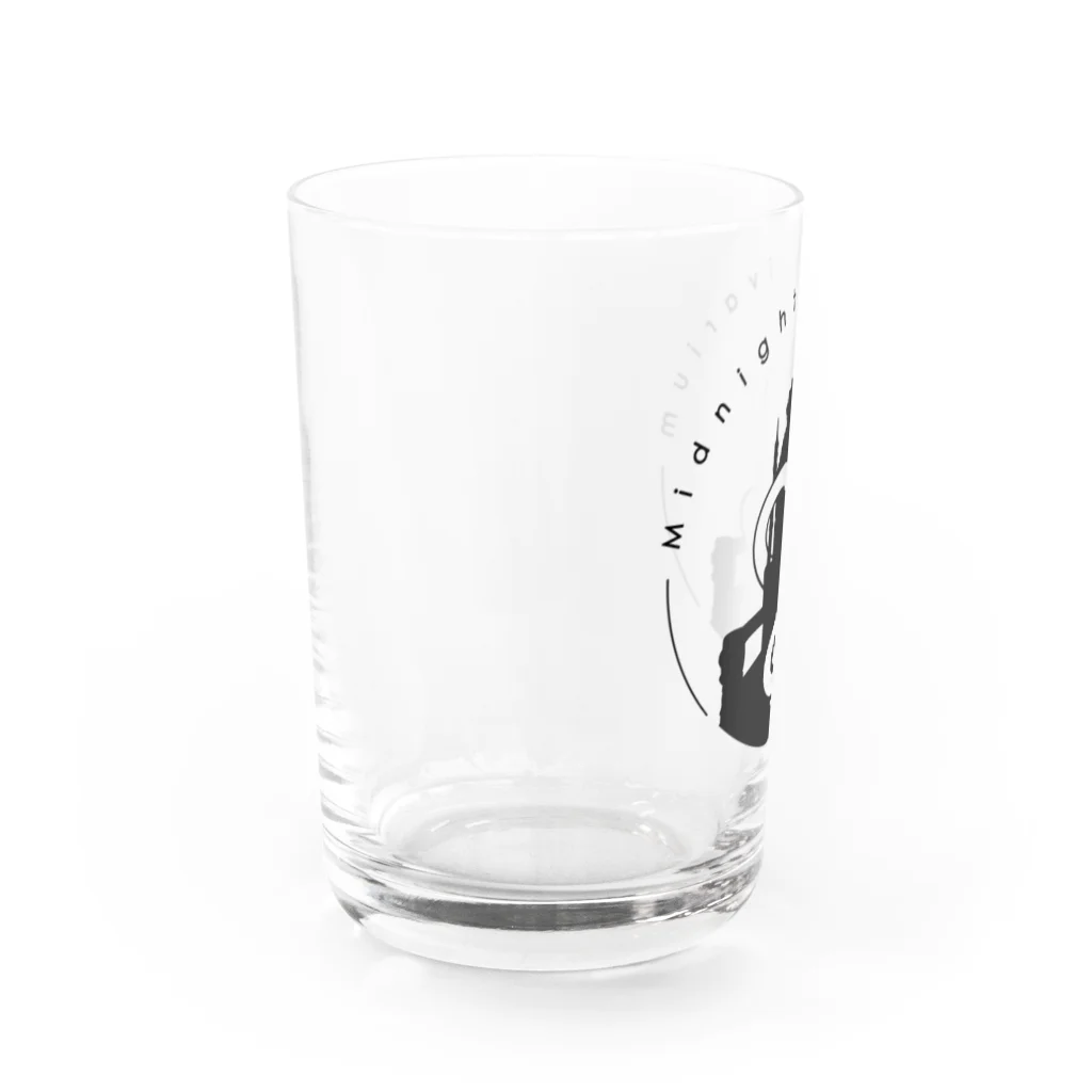 真夜中のビバリウムの真夜ビバロゴ（黒） Water Glass :left