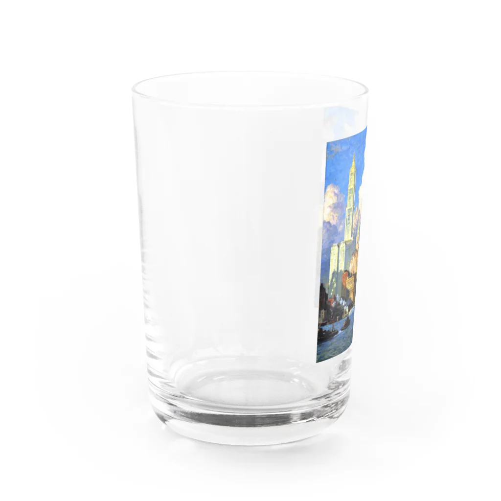 世界の絵画アートグッズのコリン・キャンベル・クーパー 《ハドソン河畔》 Water Glass :left