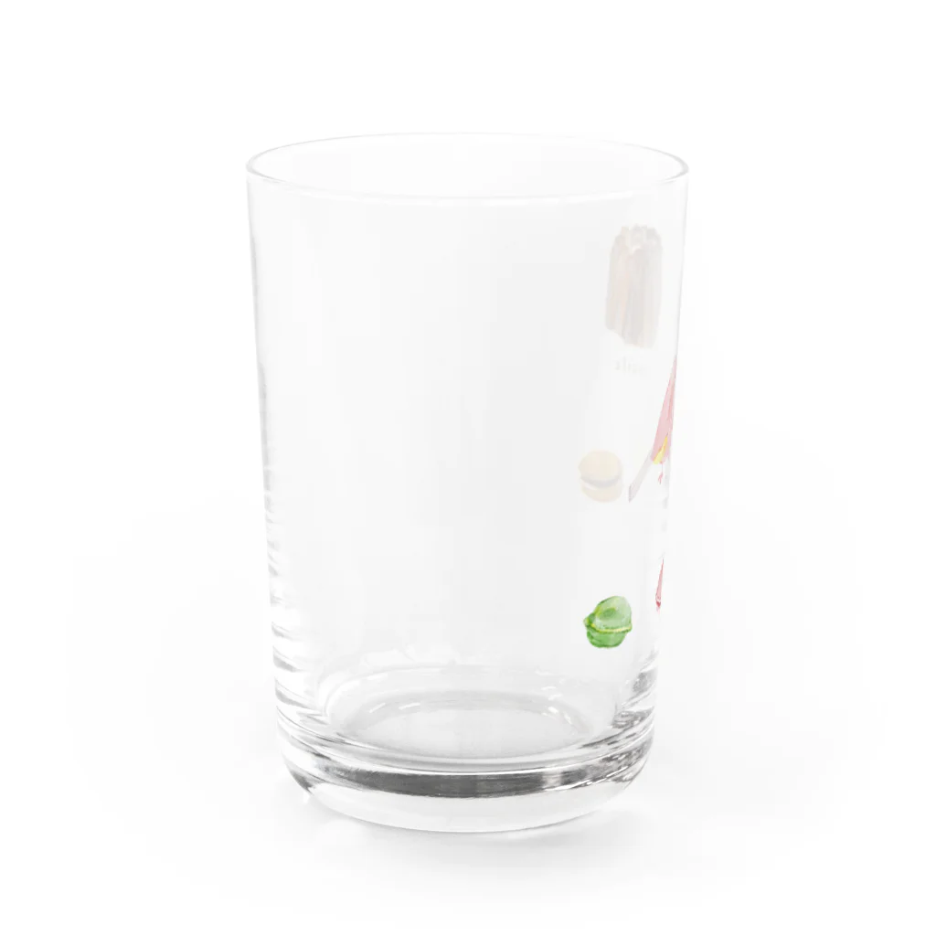 文鳥うさぎ猫とりTシャツスマホケース-facileのおいしそう（アキクサインコ） Water Glass :left