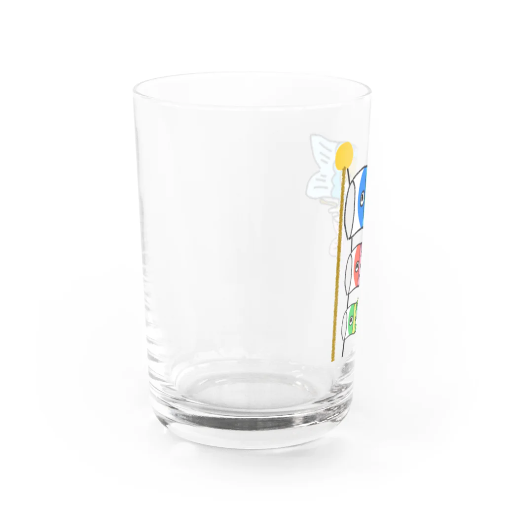 むみのこどもの日 鯉のぼりな猫たち Water Glass :left