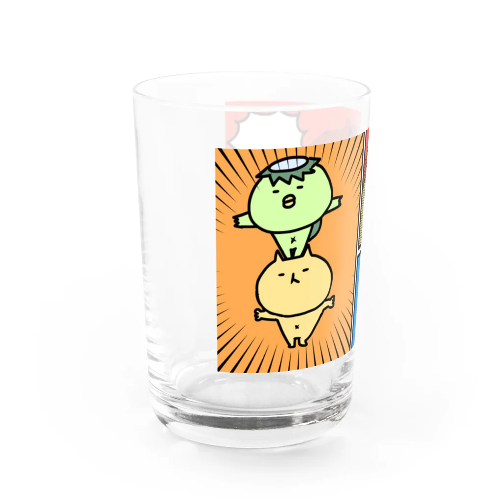 ねこねこむキャラクターショップのコミックなねこかっぱ Water Glass :left