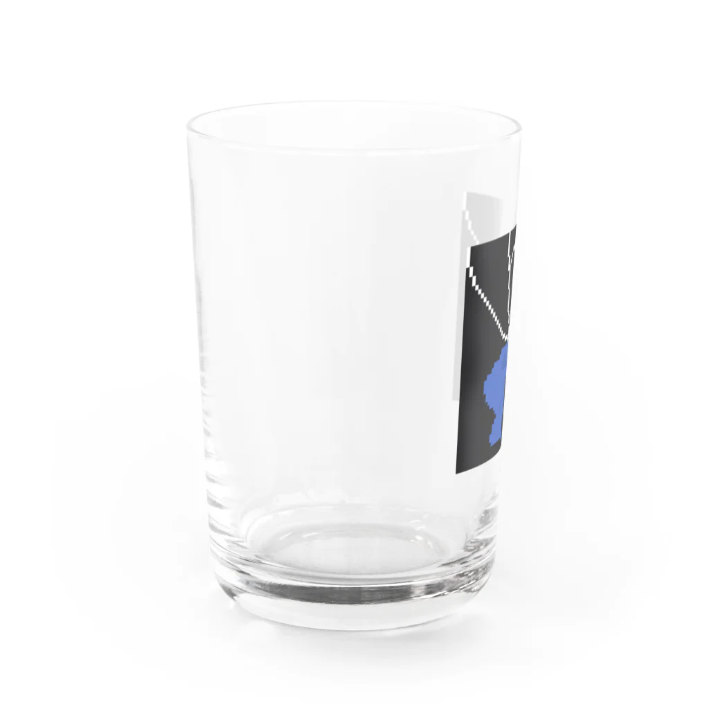 ゆるゆるイラスト🦋のドット絵セーラー服(黒青) Water Glass :left