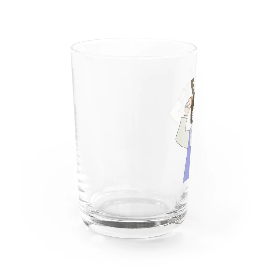 ユニコの奈良が好き過ぎて鹿になったちゃん Water Glass :left