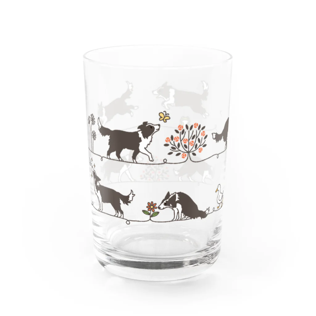 fukuUのお散歩ボーダーコリー Water Glass :left