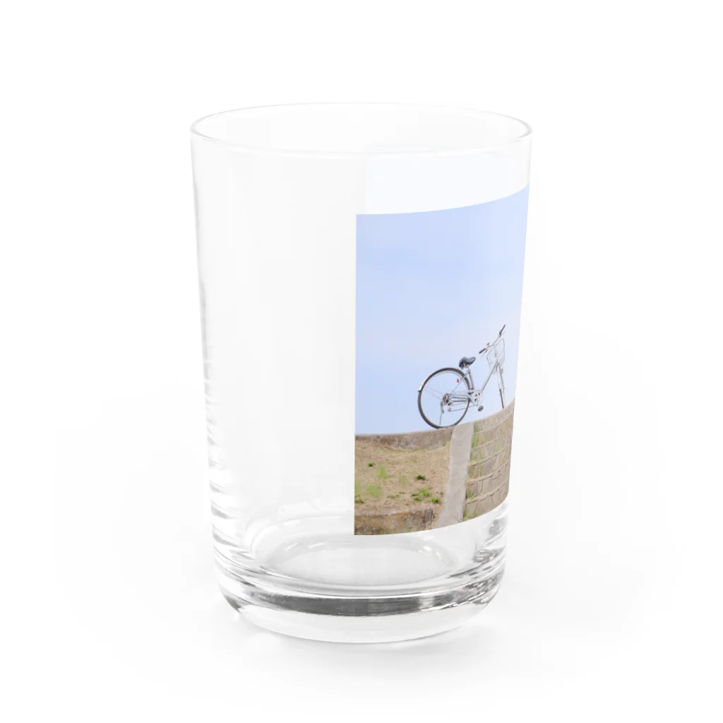 にしむの桜、自転車、ワンちゃん Water Glass :left