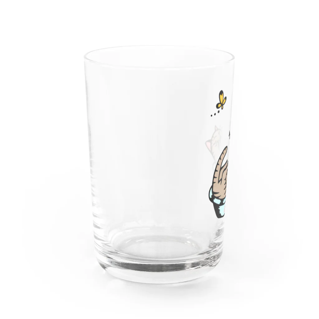 まつり猫ショップのあくび猫さん Water Glass :left