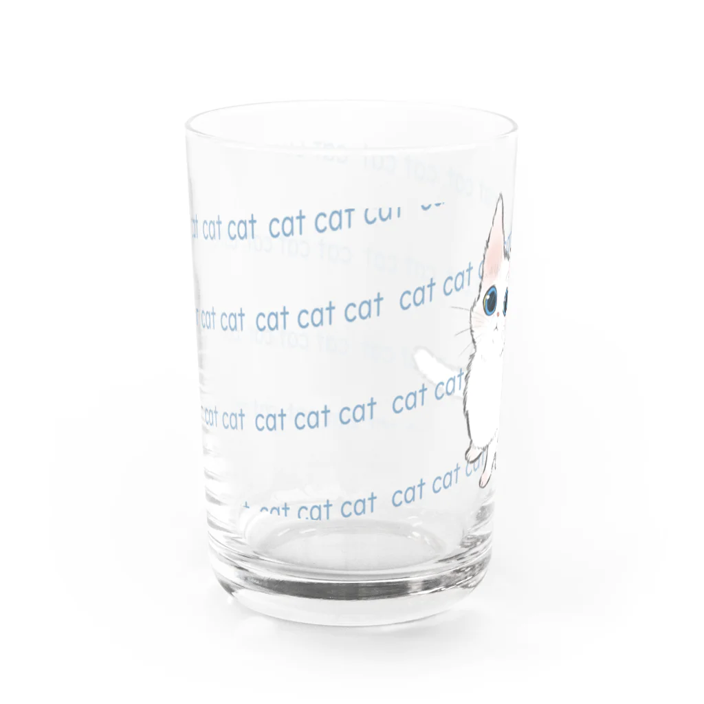 とらねこ横丁の猫のしろしコップ グラス左面