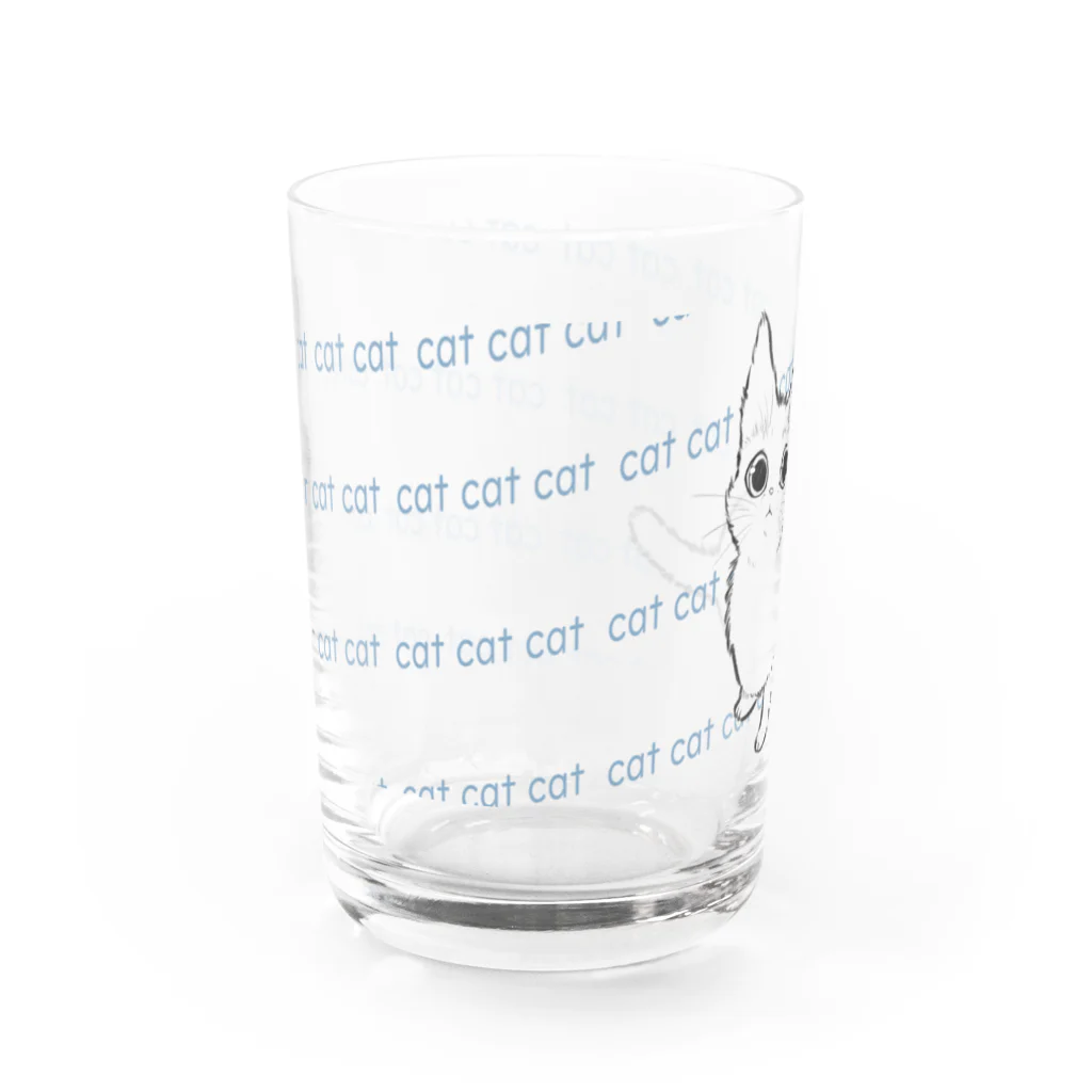 とらねこ横丁の猫のしろしろコップ Water Glass :left