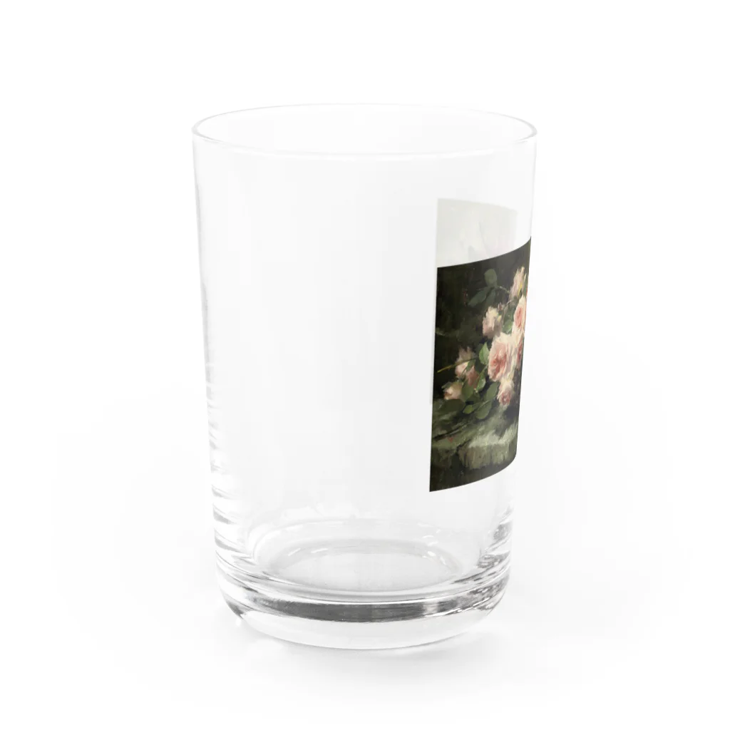 花名画アートグッズのフランス・モルテルマン《バスケットのピンクの薔薇》 Water Glass :left