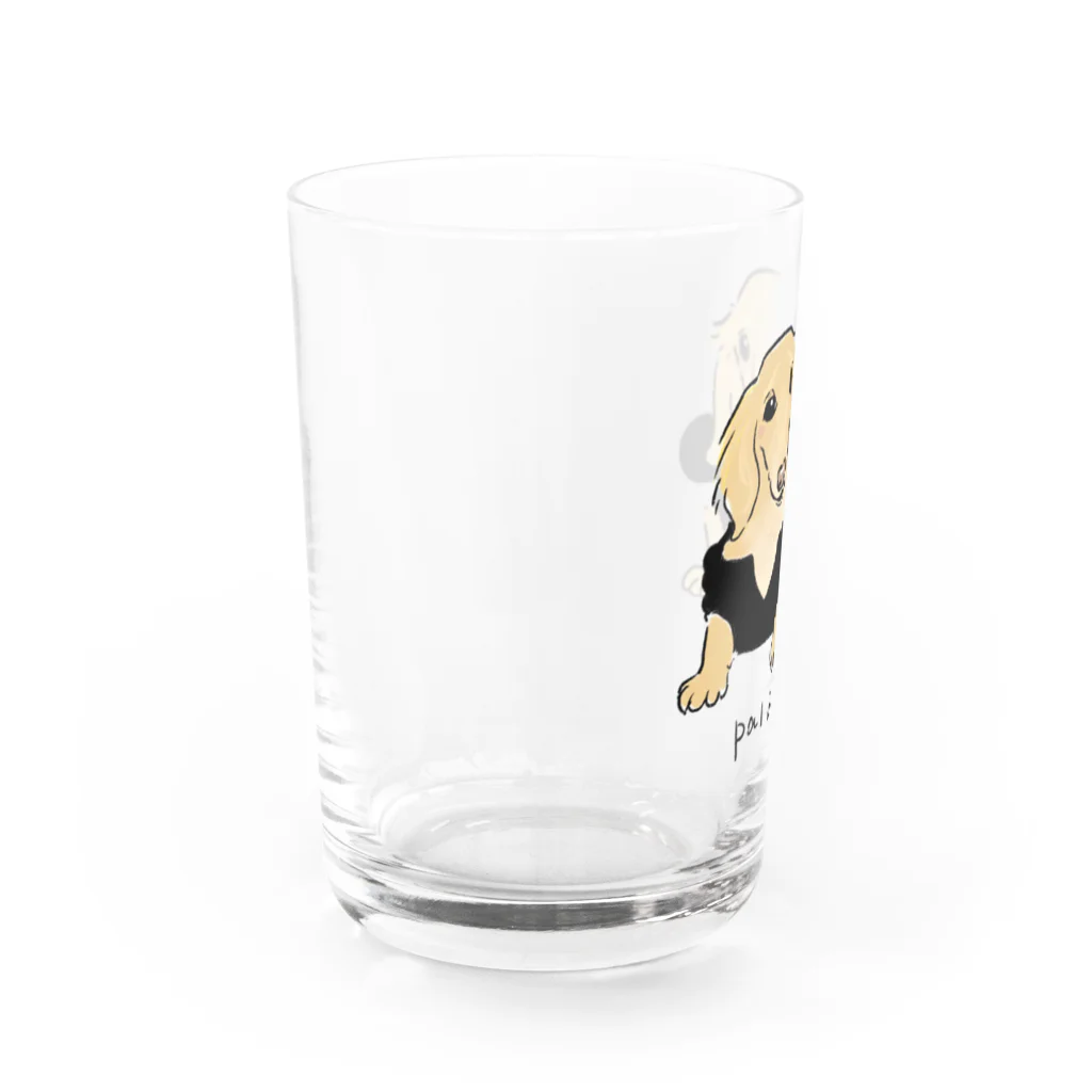 遥ん/犬顔絵　の「保護犬カフェ支援」グッズ パルさんダイヤさん Water Glass :left