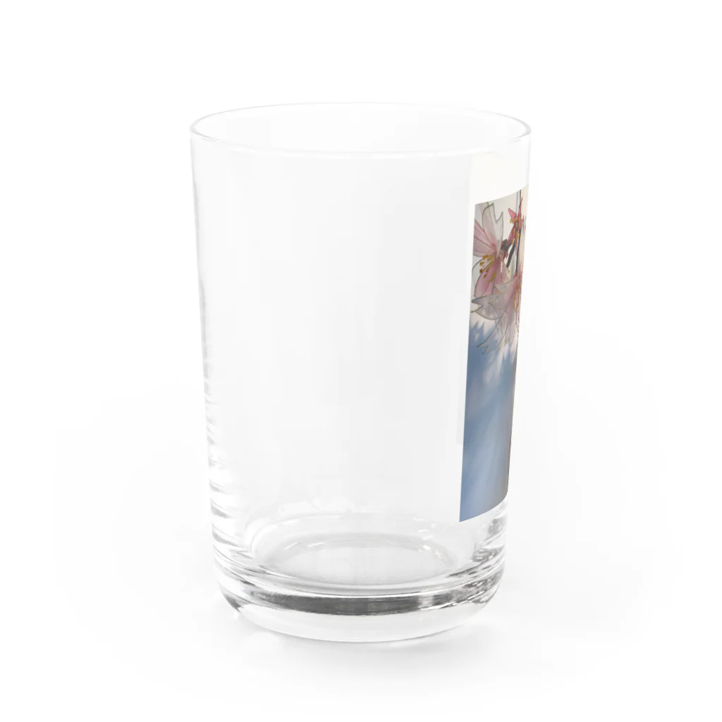 ベースと猫屋の八重桜 簪 Water Glass :left