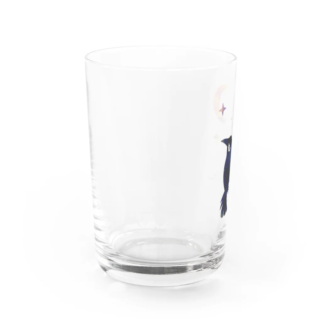 ひのいろ研究室　購買部の月と烏 Water Glass :left