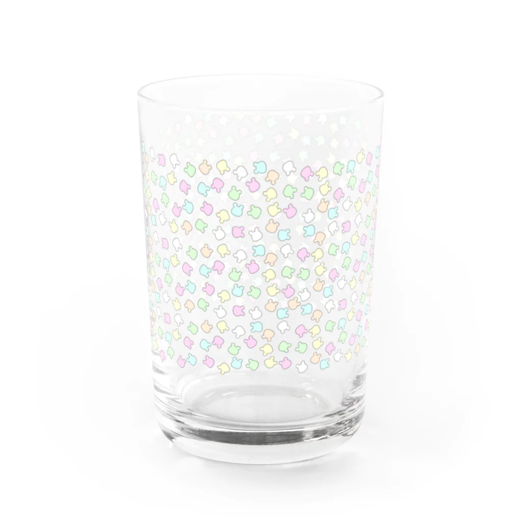 pino子 shopの集まれ！虚無くま！(あっちこっち総柄/シルエット) Water Glass :left