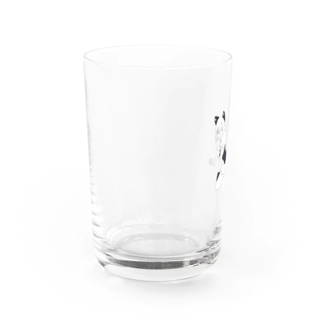 夜店のメイド猫娘　モノクロ Water Glass :left