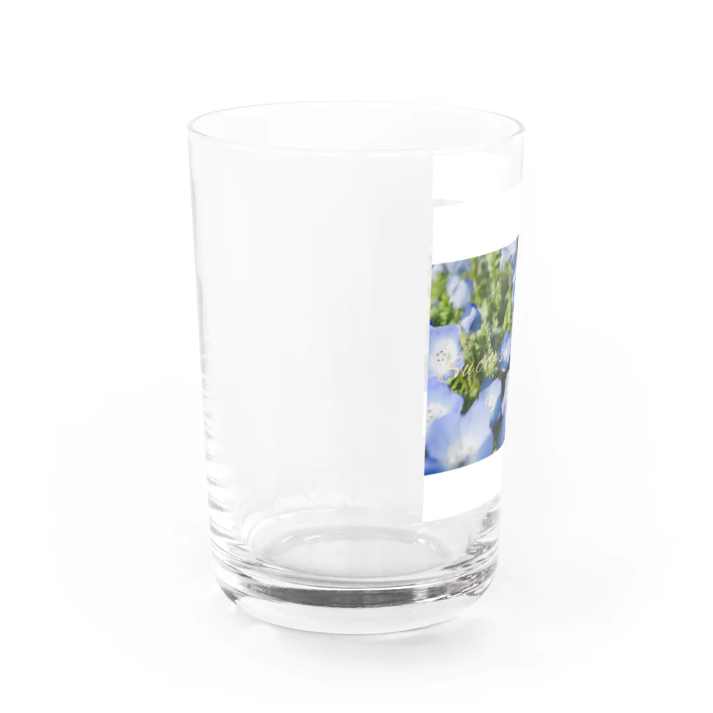 うたかた色の景色がみえるお店のネモフィラと花言葉 Water Glass :left