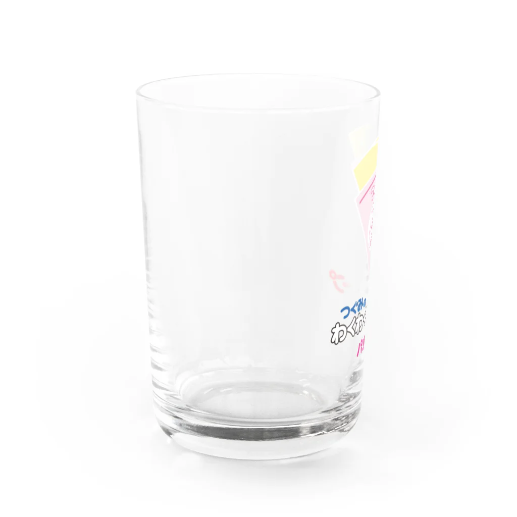 ヤンヤン商店のつぐみのわくわくクレープ　イラストロゴ Water Glass :left