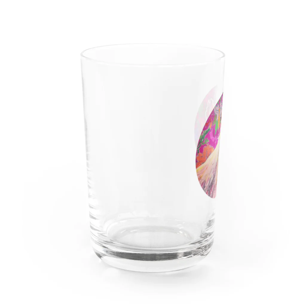 蛍烏賊屋の絨毯柄と鶏 Water Glass :left