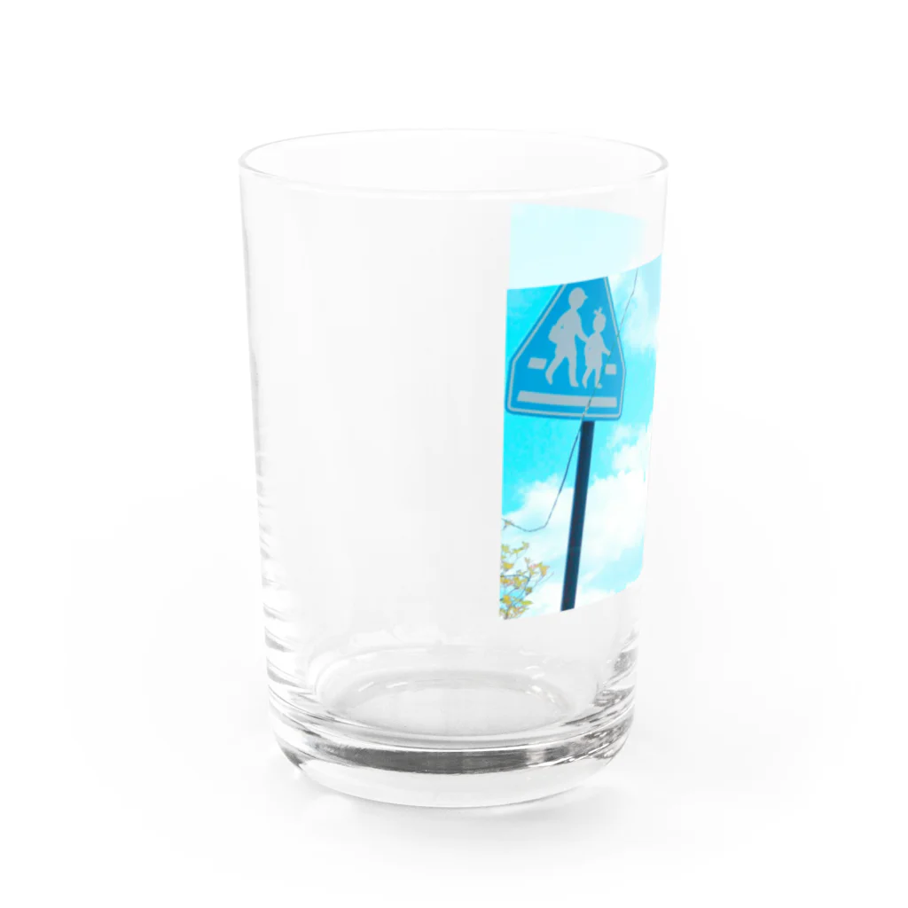 pino子 shopの空と標識【風景写真】 Water Glass :left