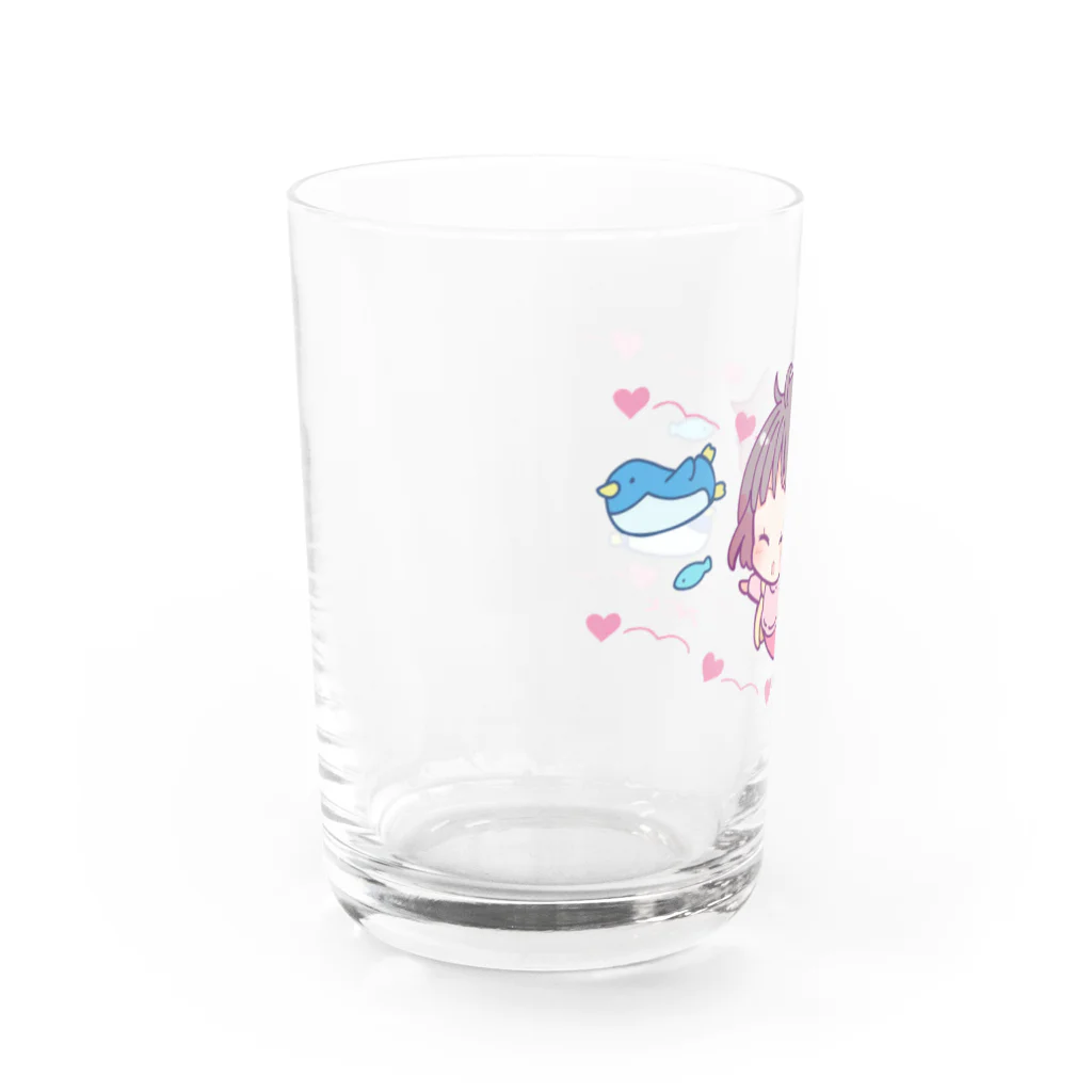 ゆきんこのお店SUZURI支店のペンギンさんと姪っ子 Water Glass :left