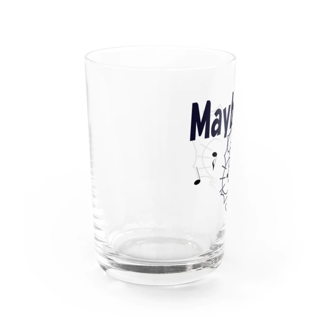 ワン太フルのTシャツ屋さんのライオン君 Maybe 黒 Water Glass :left