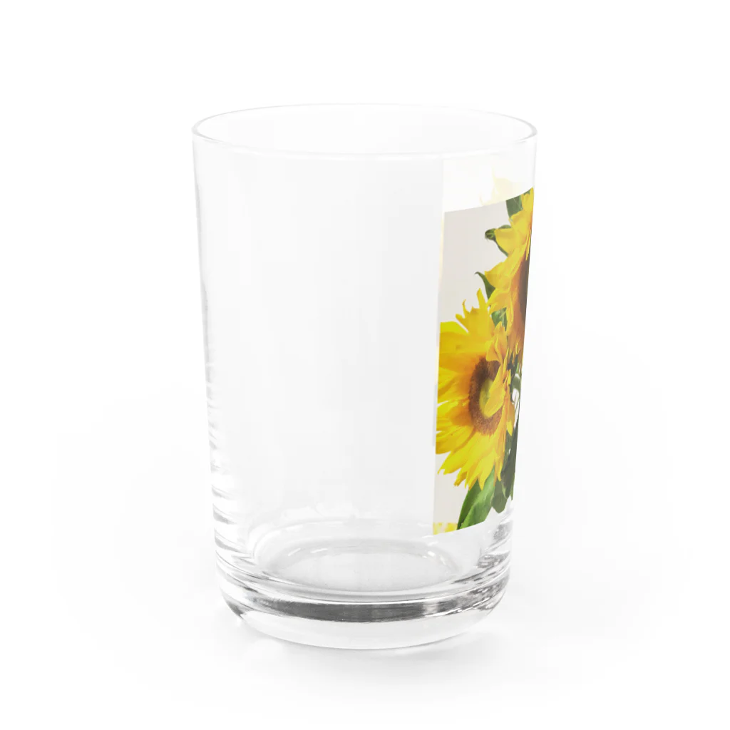 サバの母にもらった向日葵 Water Glass :left