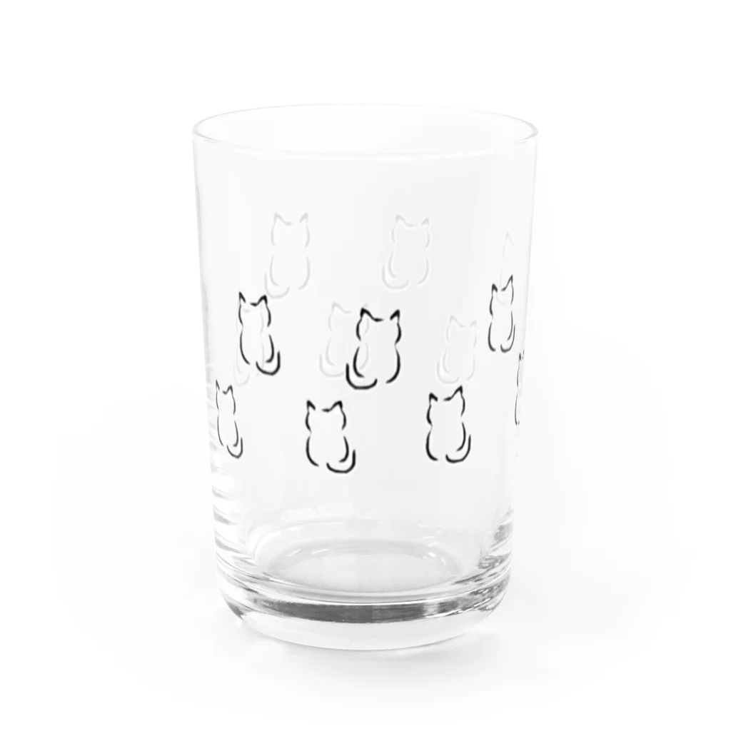 墨ねこさんしょっぷの墨ねこさん沢山ver Water Glass :left