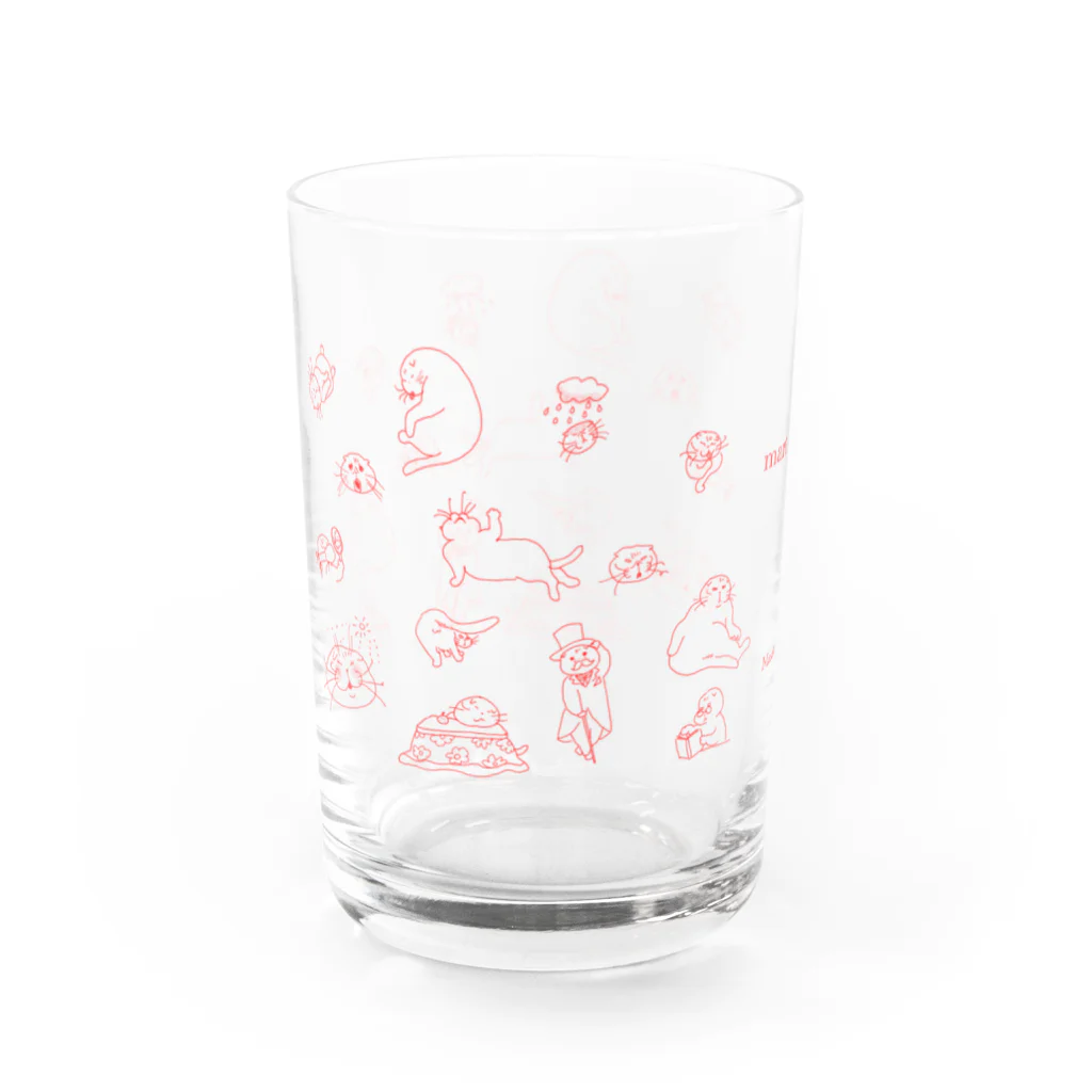 マルティ部屋のシニアなマルティ赤 Water Glass :left