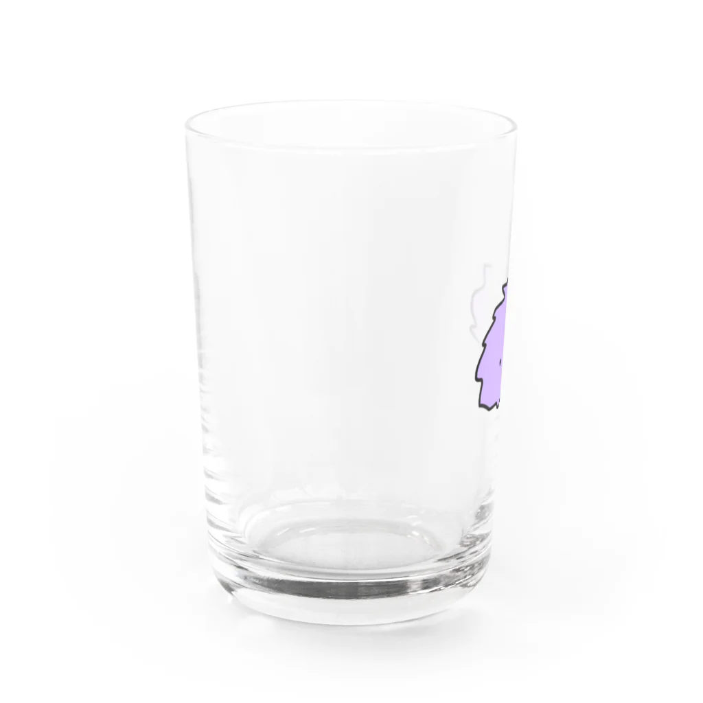 KIKITEKI_LABORATORYのけむくじゃらちゃん(紫) Water Glass :left