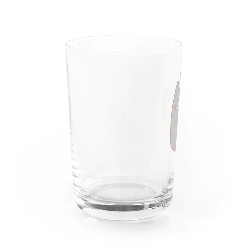 Noise_cityのひげねこ。(黒) Water Glass :left