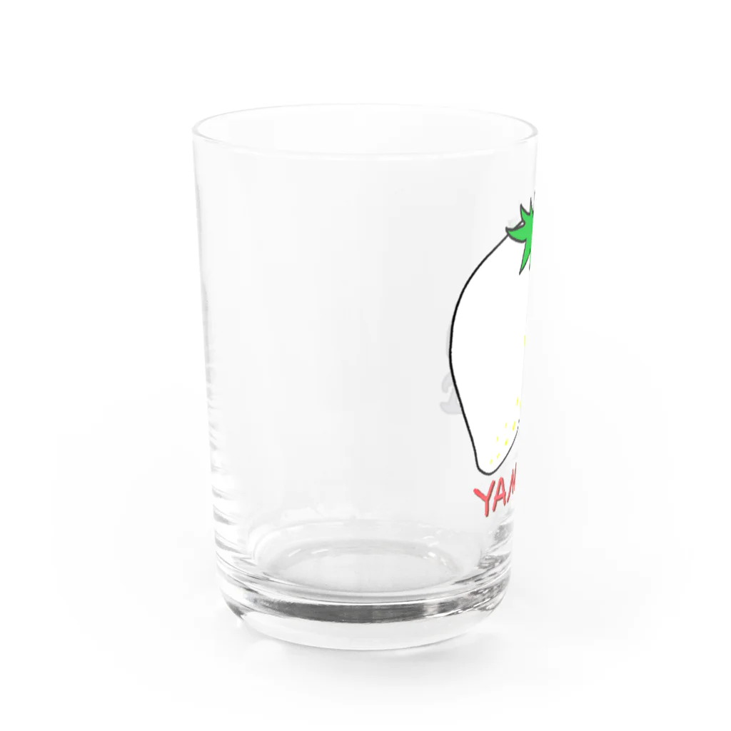 SUZURI×ヤマーフのホワイトストロベリーとムーネフ Water Glass :left