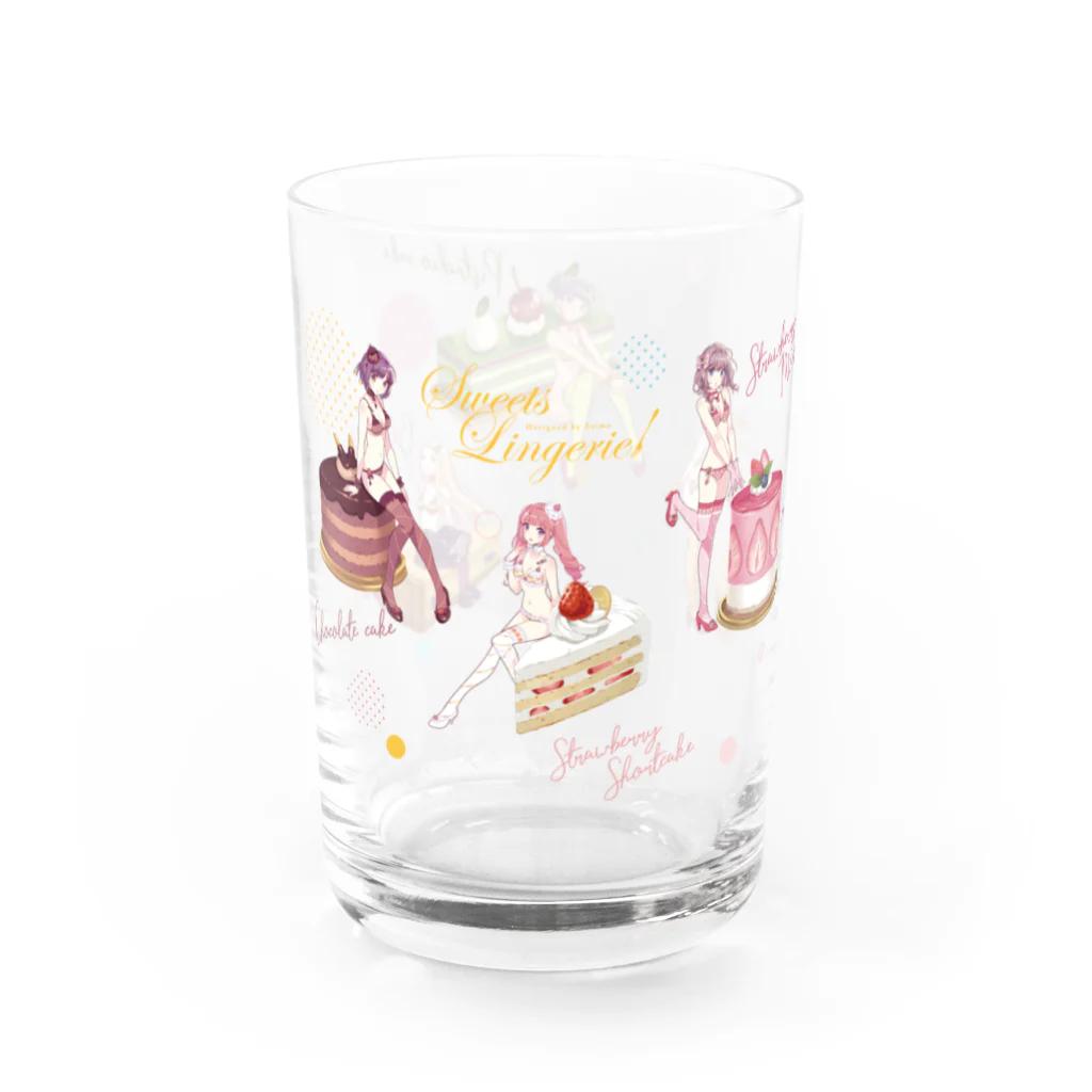 ERIMO–WORKSのSweets Lingerie Glass "SWEETS PARTY" グラス左面