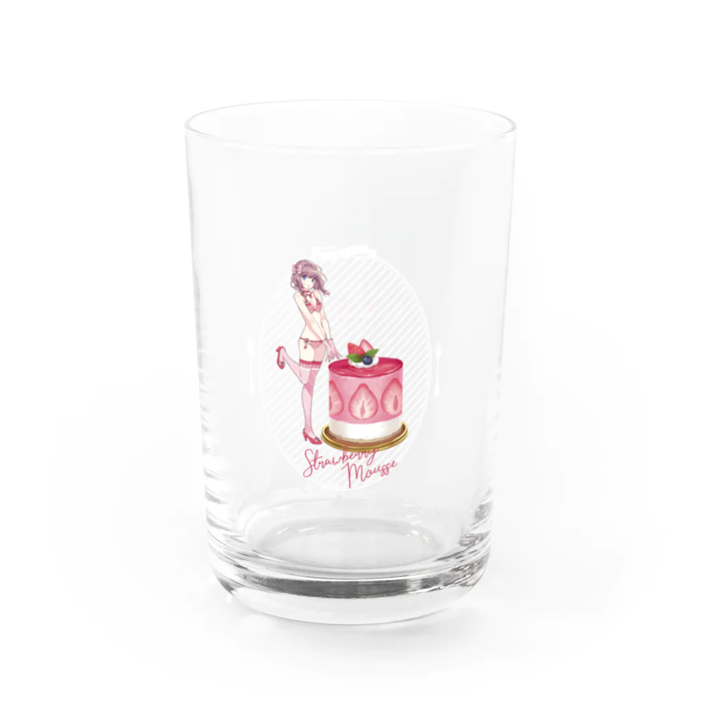 ERIMO–WORKSのSweets Lingerie Glass "Strawberry mousse" Water Glass :left