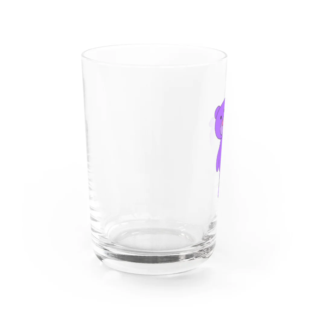 テディベアの紫くま Water Glass :left