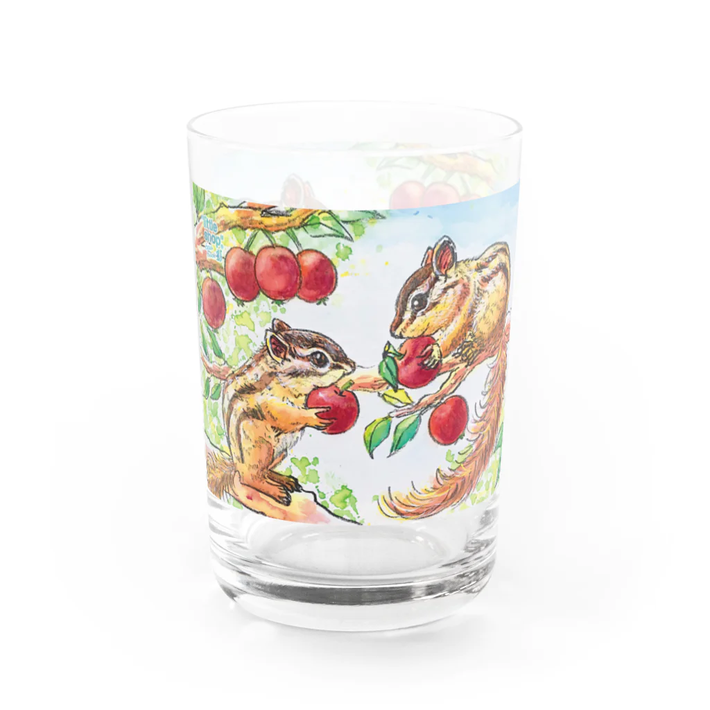 “little shop”福士悦子のシマリスと姫りんご Water Glass :left